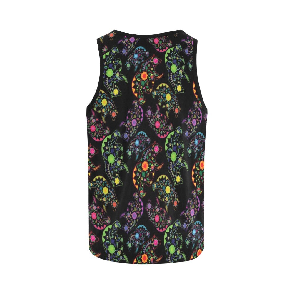 Neon Floral Bears All Over Print Tank Top for Women (Model T43) All Over Print Tank Top for Women (T43) e-joyer
