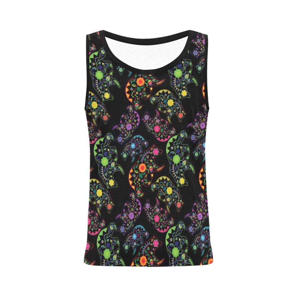 Neon Floral Bears All Over Print Tank Top for Women (Model T43) All Over Print Tank Top for Women (T43) e-joyer