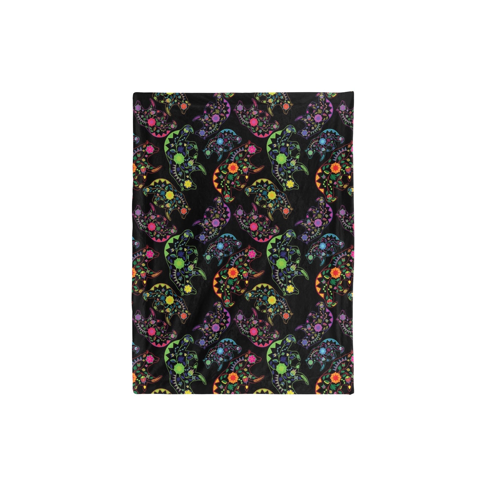 Neon Floral Bears Baby Blanket 30"x40" Baby Blanket 30"x40" e-joyer