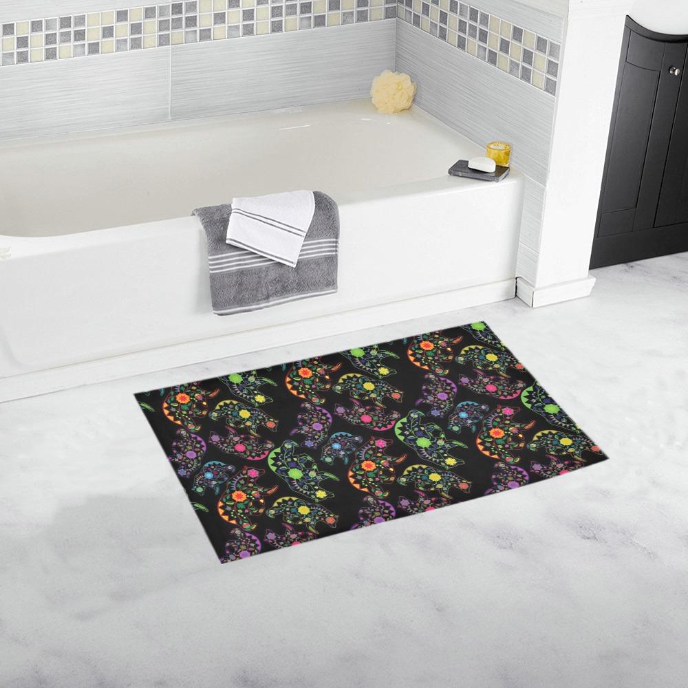 Neon Floral Bears Bath Rug 16''x 28'' Bath Rug 16''x 28'' e-joyer