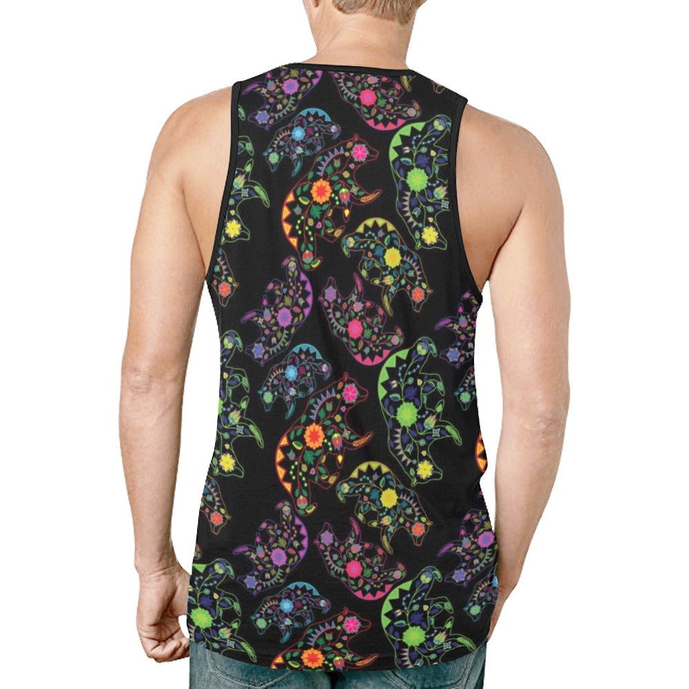 Neon Floral Bears New All Over Print Tank Top for Men (Model T46) New All Over Print Tank Top for Men (T46) e-joyer