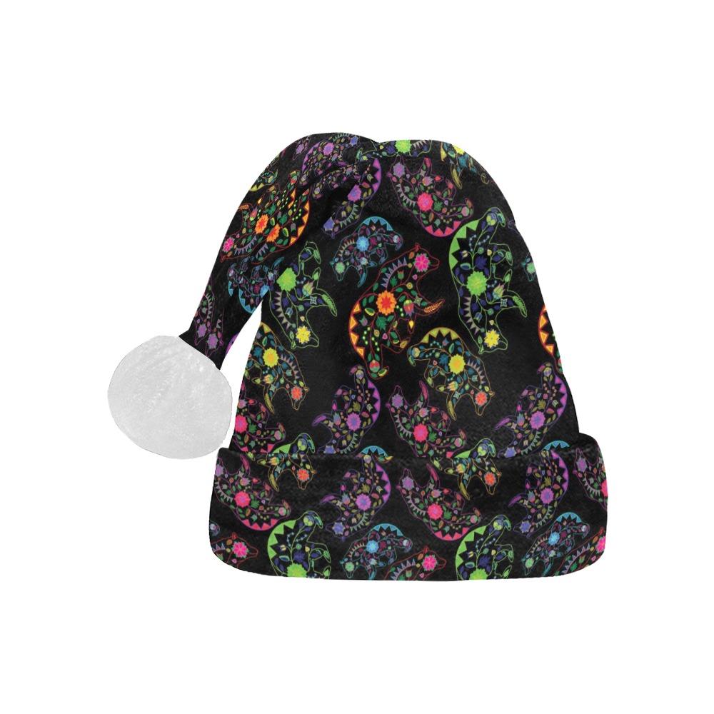 Neon Floral Bears Santa Hat Santa Hat e-joyer