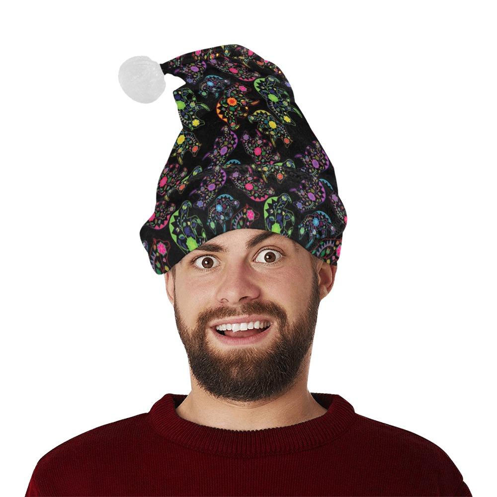 Neon Floral Bears Santa Hat Santa Hat e-joyer
