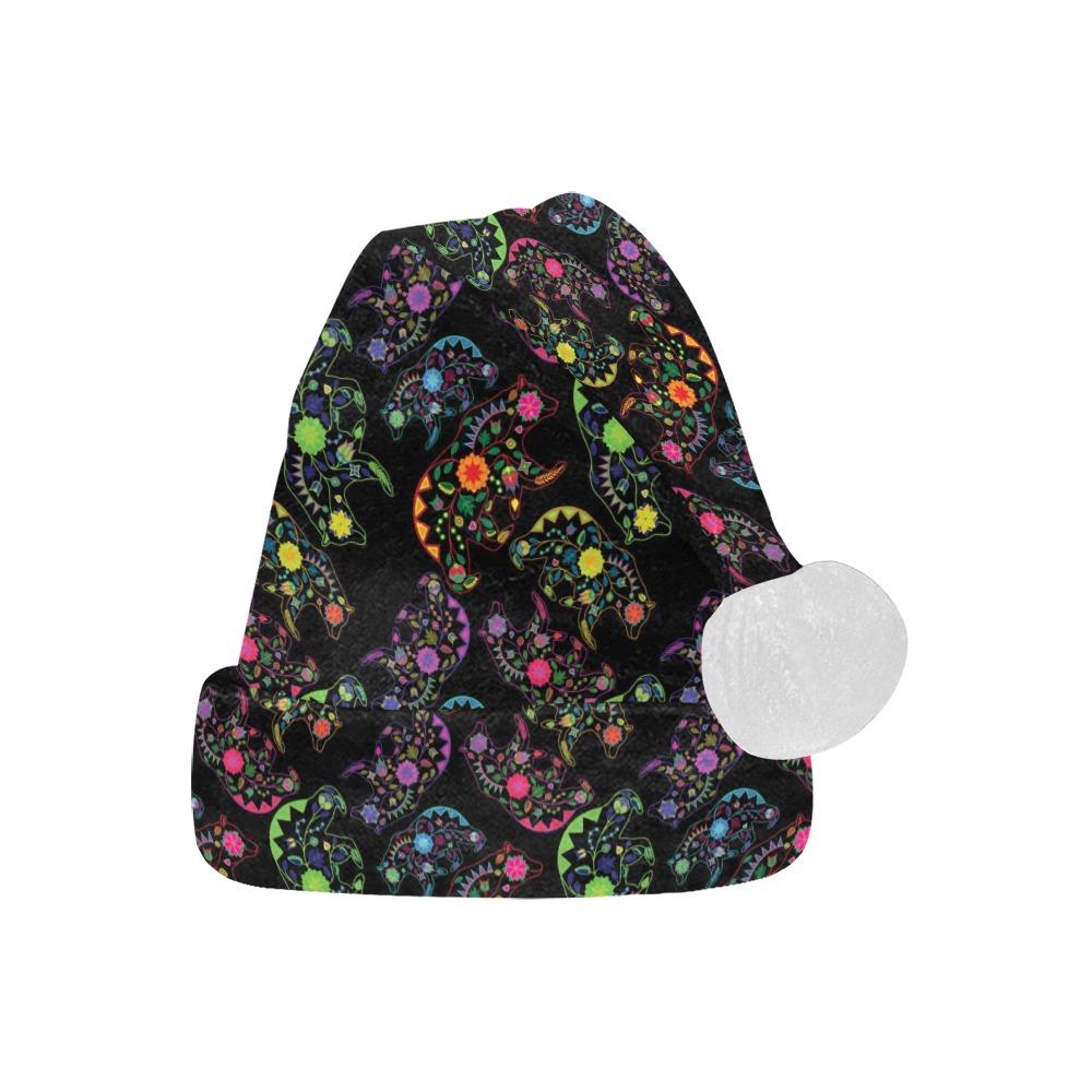 Neon Floral Bears Santa Hat Santa Hat e-joyer