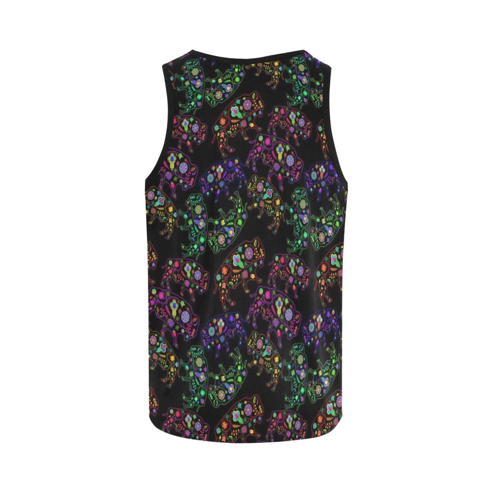 Neon Floral Buffalos All Over Print Tank Top for Women (Model T43) All Over Print Tank Top for Women (T43) e-joyer