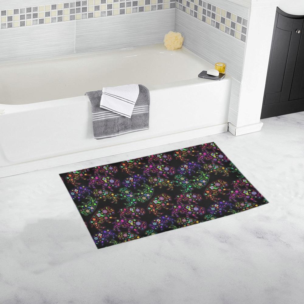 Neon Floral Buffalos Bath Rug 16''x 28'' Bath Rug 16''x 28'' e-joyer