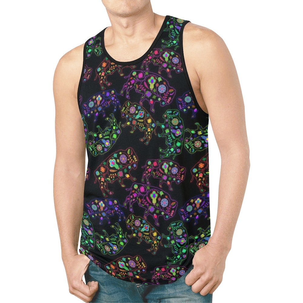 Neon Floral Buffalos New All Over Print Tank Top for Men (Model T46) New All Over Print Tank Top for Men (T46) e-joyer