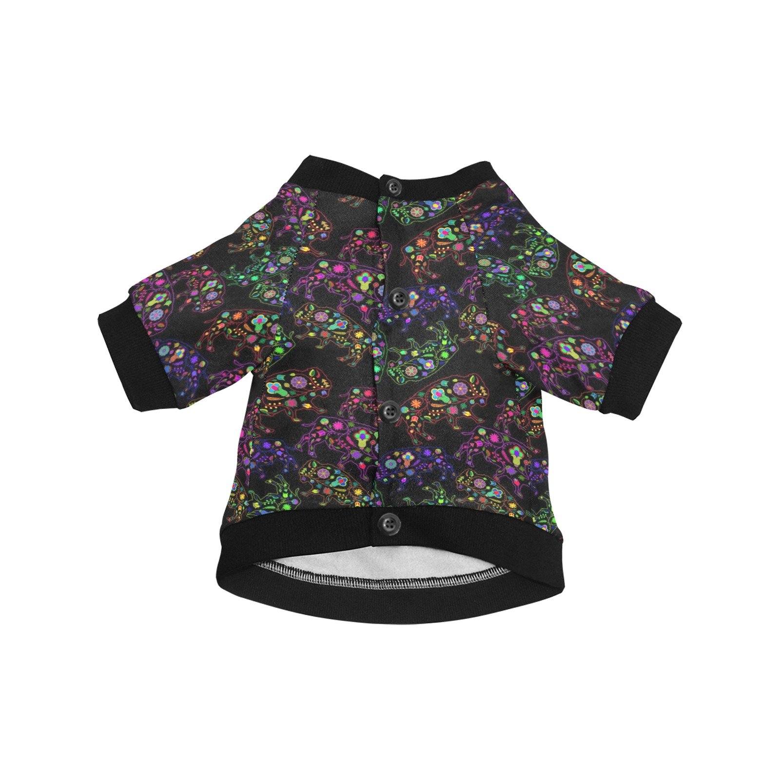 Neon Floral Buffalos Pet Dog Round Neck Shirt Pet Dog Round Neck Shirt e-joyer