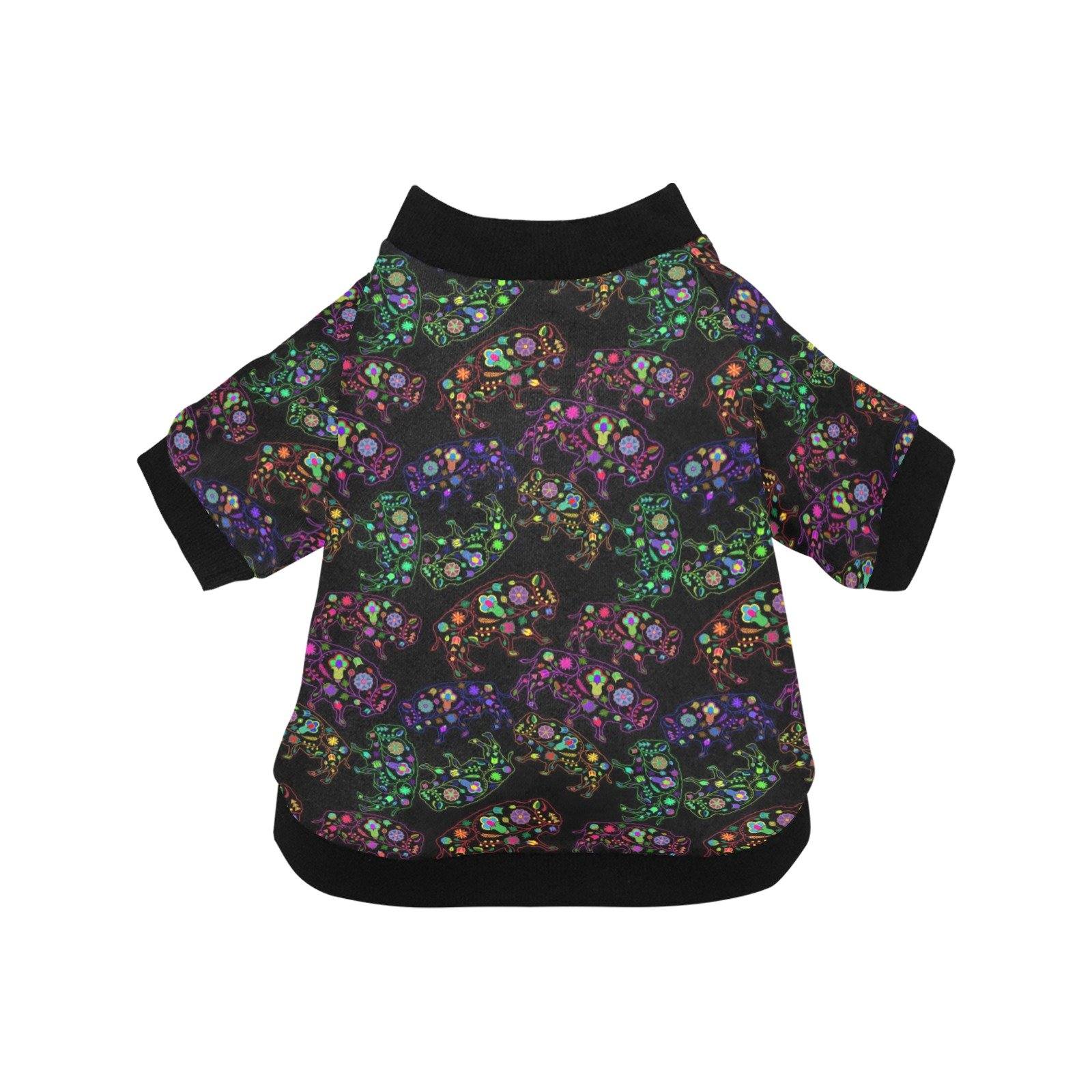 Neon Floral Buffalos Pet Dog Round Neck Shirt Pet Dog Round Neck Shirt e-joyer