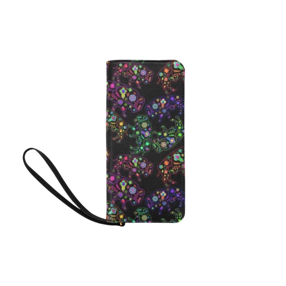 Neon Floral Buffalos Women's Clutch Purse (Model 1637) Women's Clutch Purse (1637) e-joyer