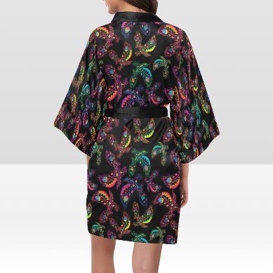 Neon Floral Eagles Kimono Robe Artsadd