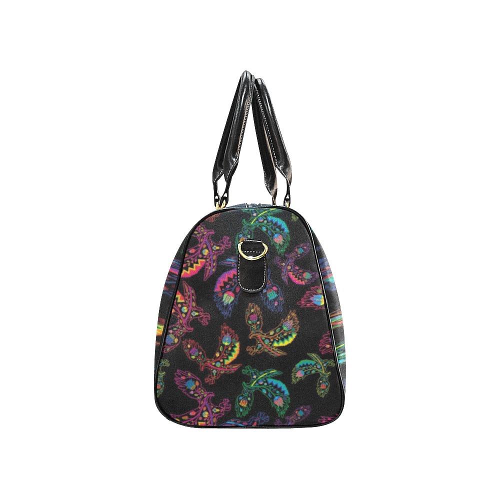 Neon Floral Eagles New Waterproof Travel Bag/Small (Model 1639) bag e-joyer