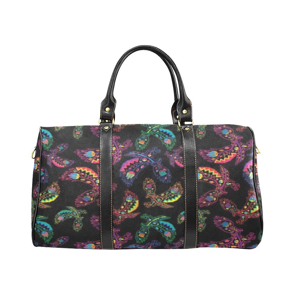 Neon Floral Eagles New Waterproof Travel Bag/Small (Model 1639) bag e-joyer