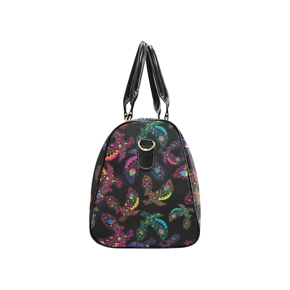 Neon Floral Eagles New Waterproof Travel Bag/Small (Model 1639) bag e-joyer