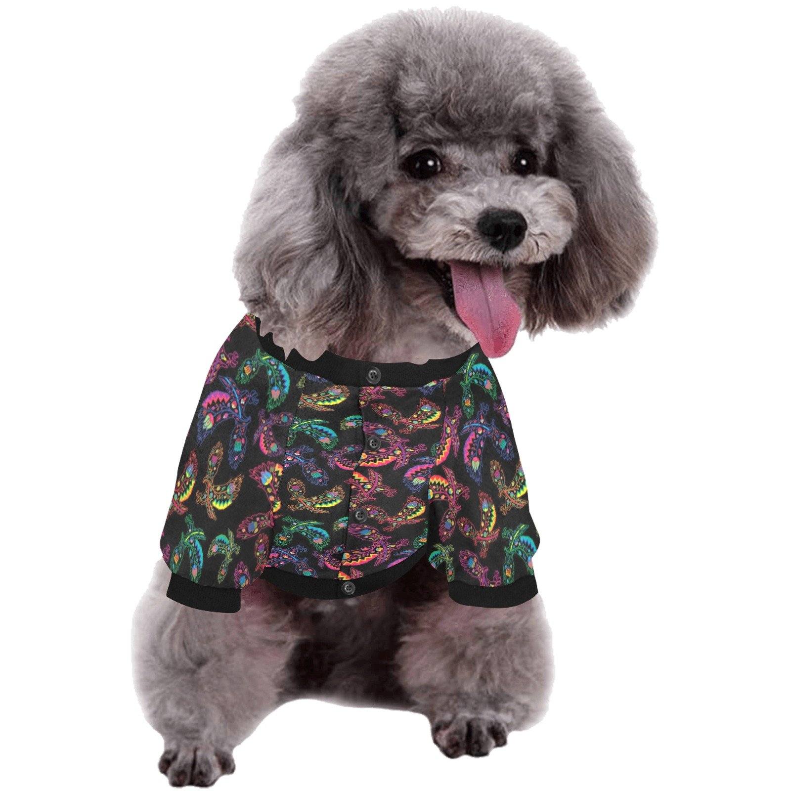 Neon Floral Eagles Pet Dog Round Neck Shirt Pet Dog Round Neck Shirt e-joyer