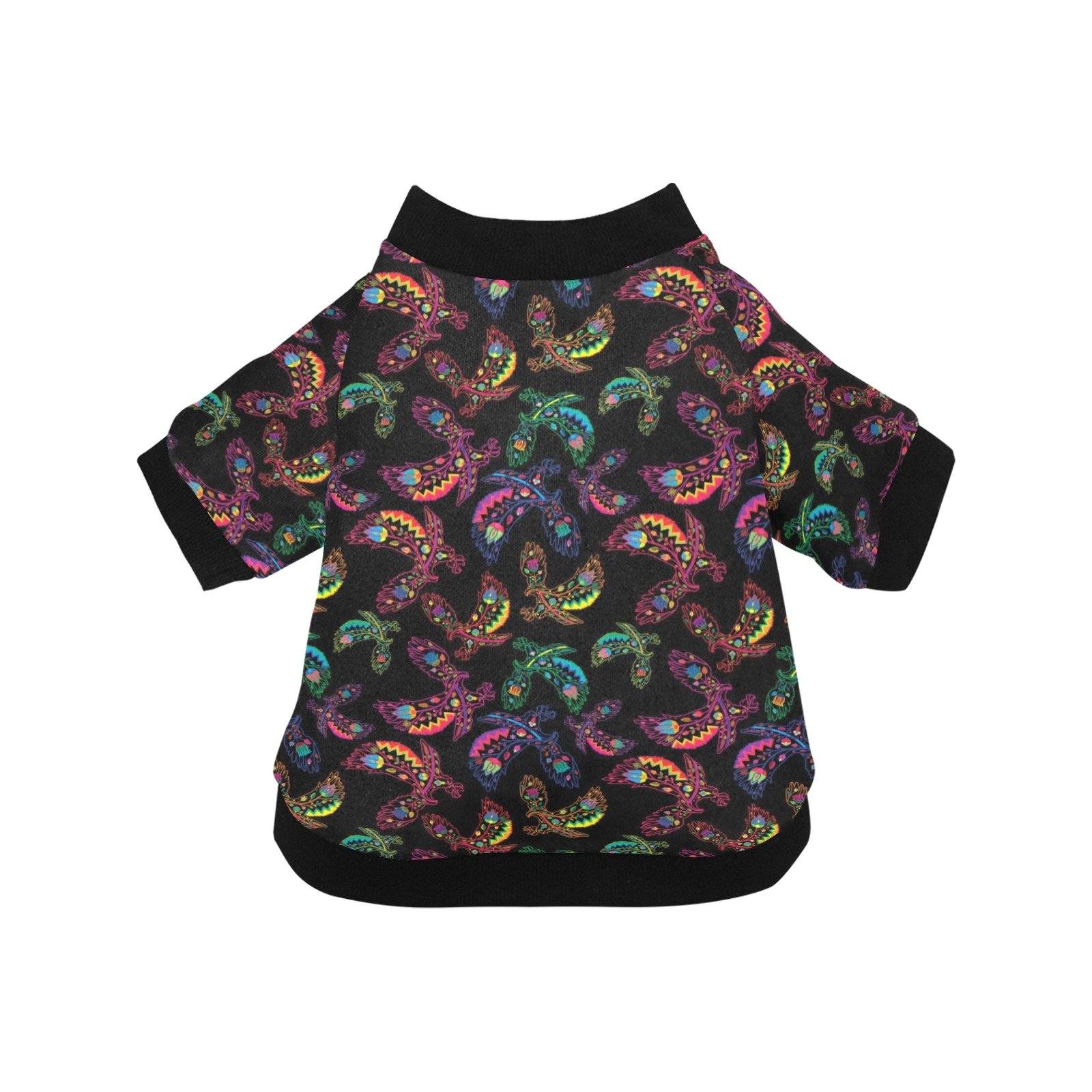 Neon Floral Eagles Pet Dog Round Neck Shirt Pet Dog Round Neck Shirt e-joyer