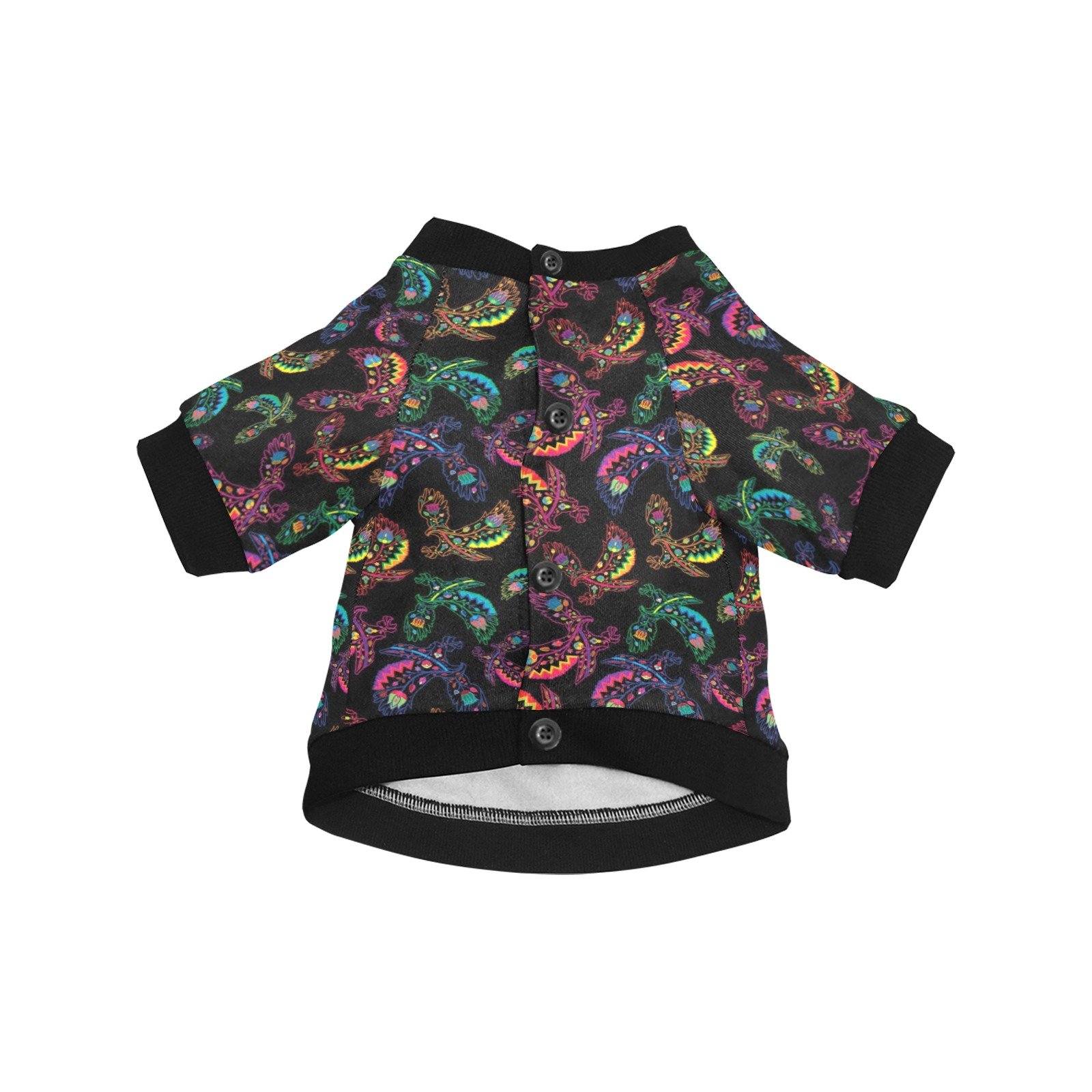 Neon Floral Eagles Pet Dog Round Neck Shirt Pet Dog Round Neck Shirt e-joyer