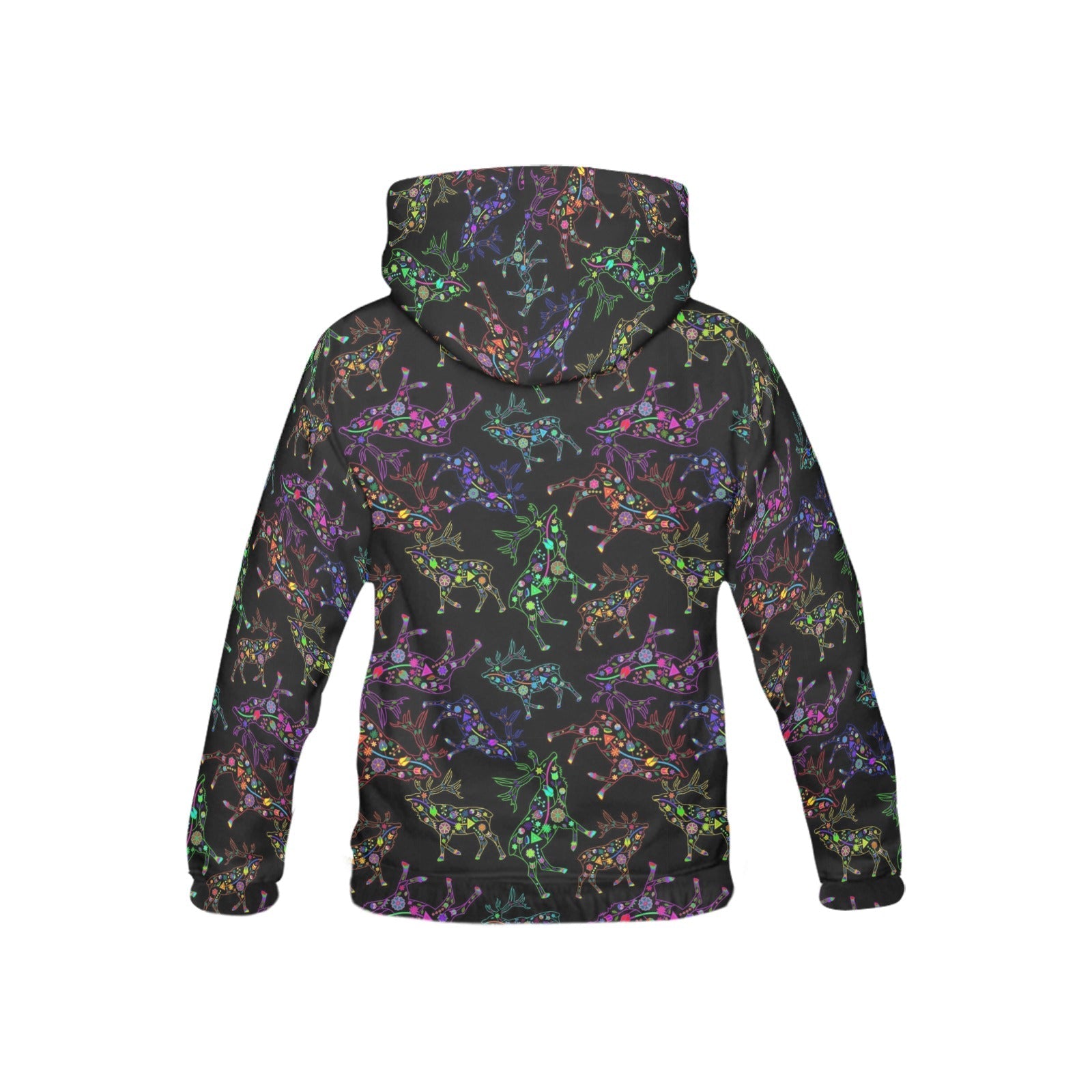 Neon Floral Elks All Over Print Hoodie for Kid (USA Size) (Model H13) All Over Print Hoodie for Kid (H13) e-joyer