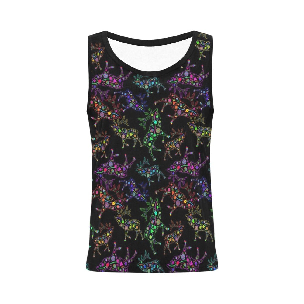Neon Floral Elks All Over Print Tank Top for Women (Model T43) All Over Print Tank Top for Women (T43) e-joyer