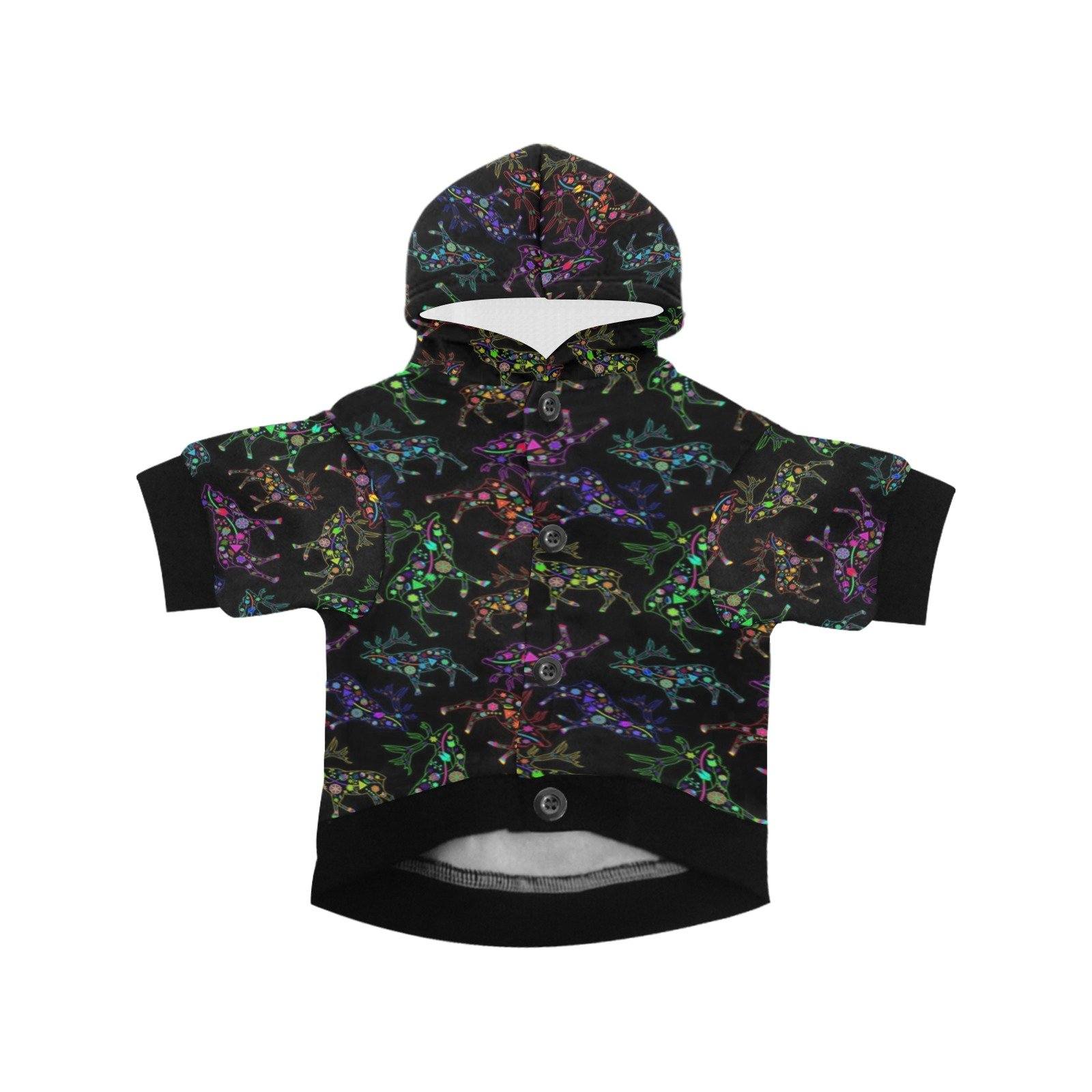 Neon Floral Elks Pet Dog Hoodie Pet Dog Hoodie e-joyer
