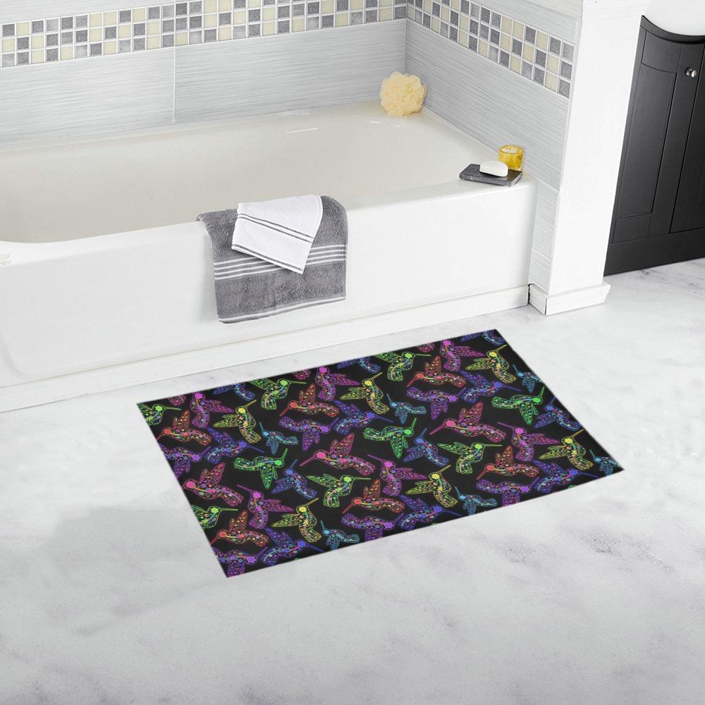 Neon Floral Hummingbirds Bath Rug 16''x 28'' Bath Rug 16''x 28'' e-joyer