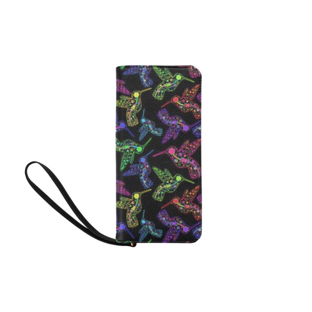Neon Floral Hummingbirds Women's Clutch Purse (Model 1637) Women's Clutch Purse (1637) e-joyer