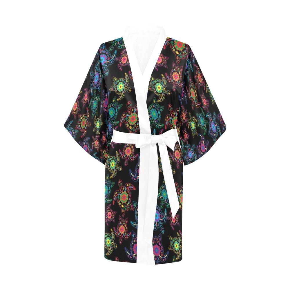 Neon Floral Turtle Kimono Robe Artsadd