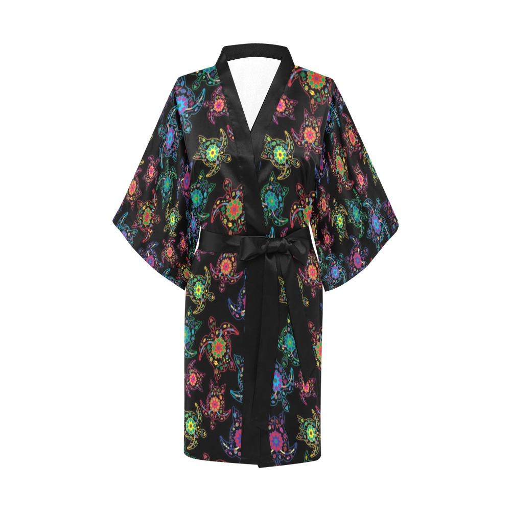 Neon Floral Turtle Kimono Robe Artsadd