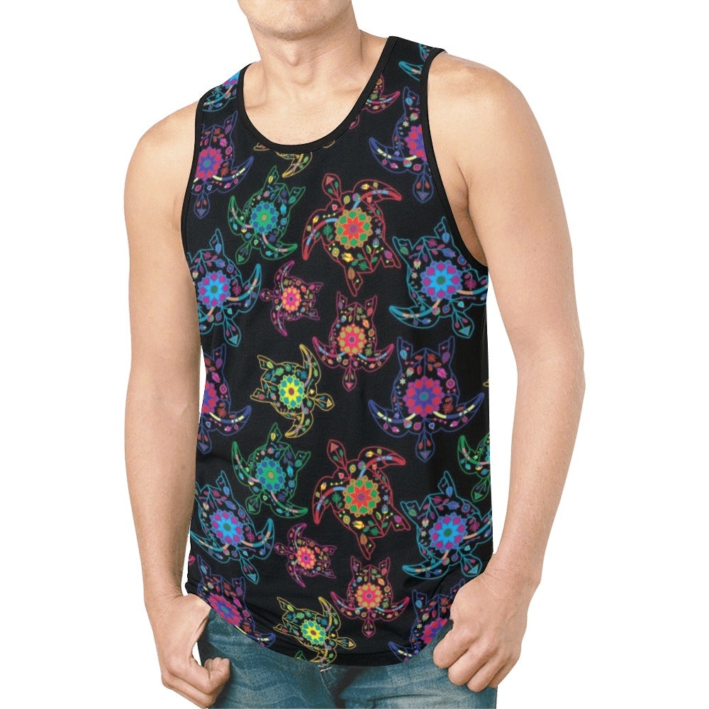 Neon Floral Turtle New All Over Print Tank Top for Men (Model T46) New All Over Print Tank Top for Men (T46) e-joyer