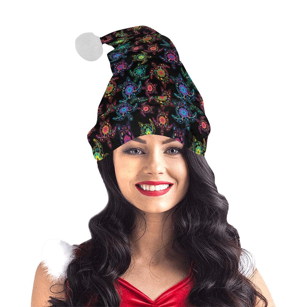 Neon Floral Turtle Santa Hat Santa Hat e-joyer