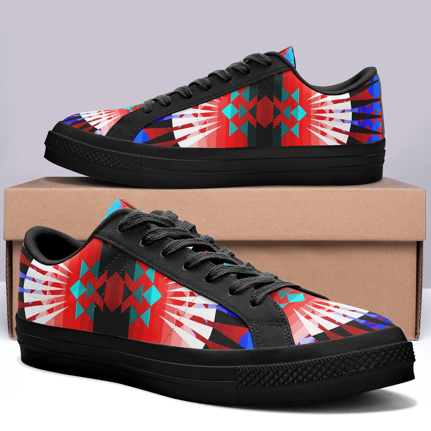 Northwest Ribbonwork Bustles Aapisi Low Top Canvas Shoes Black Sole 49 Dzine