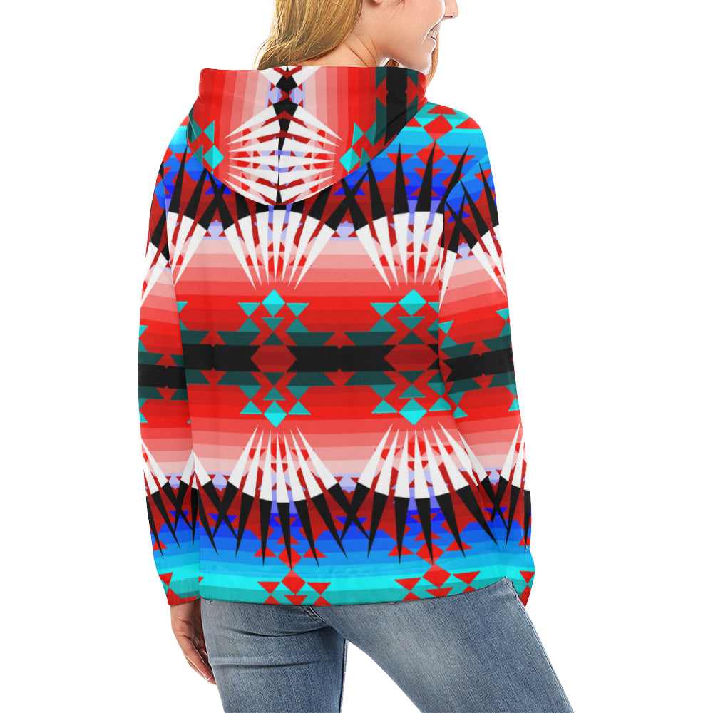 Northwest Ribbonwork Bustles All Over Print Hoodie for Women (USA Size) (Model H13) Hoodie e-joyer