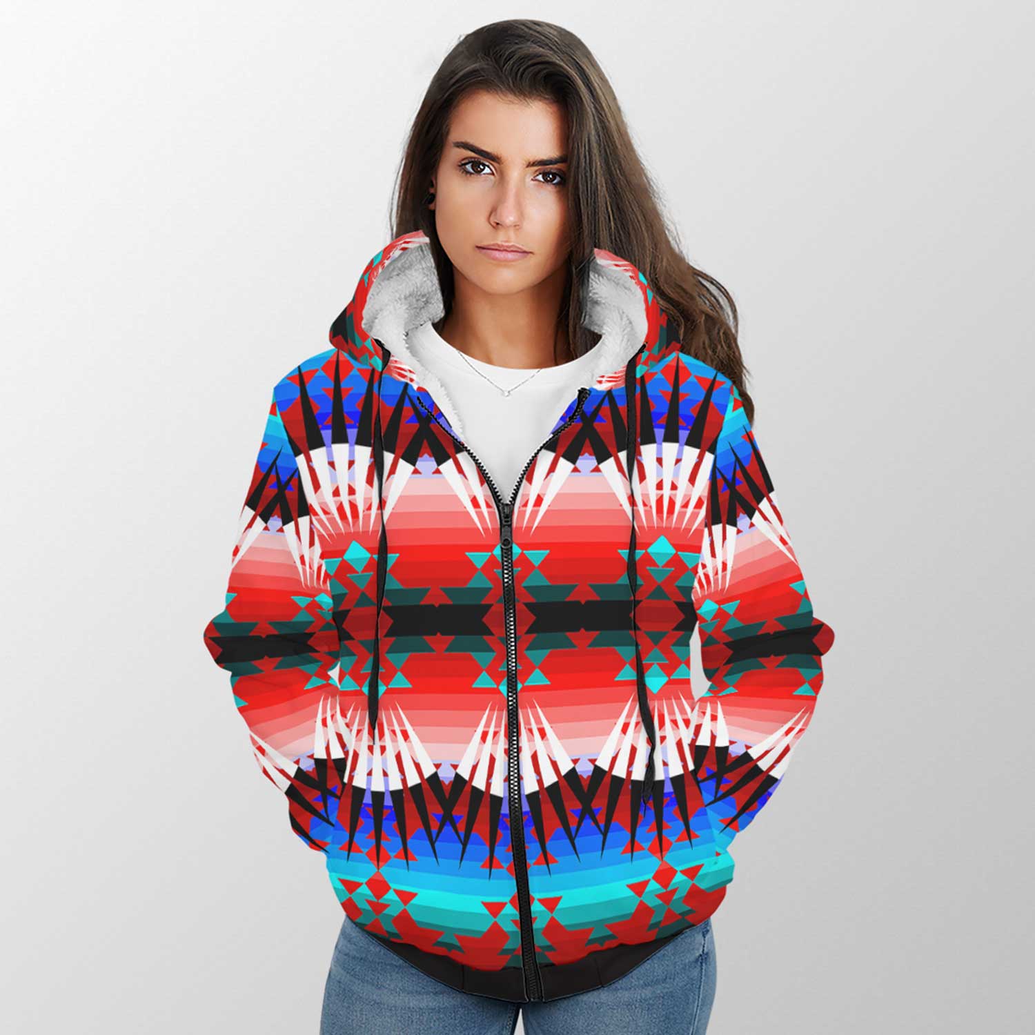 Northwest Ribbonwork Bustles Sherpa Hoodie 49 Dzine