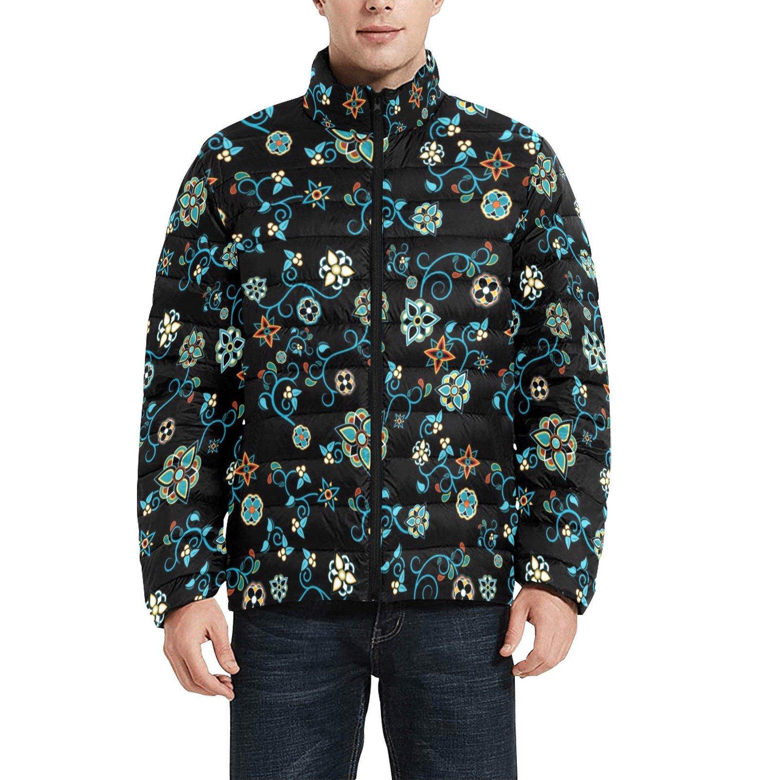 Ocean Bloom Men's Stand Collar Padded Jacket (Model H41) Men's Stand Collar Padded Jacket (H41) e-joyer