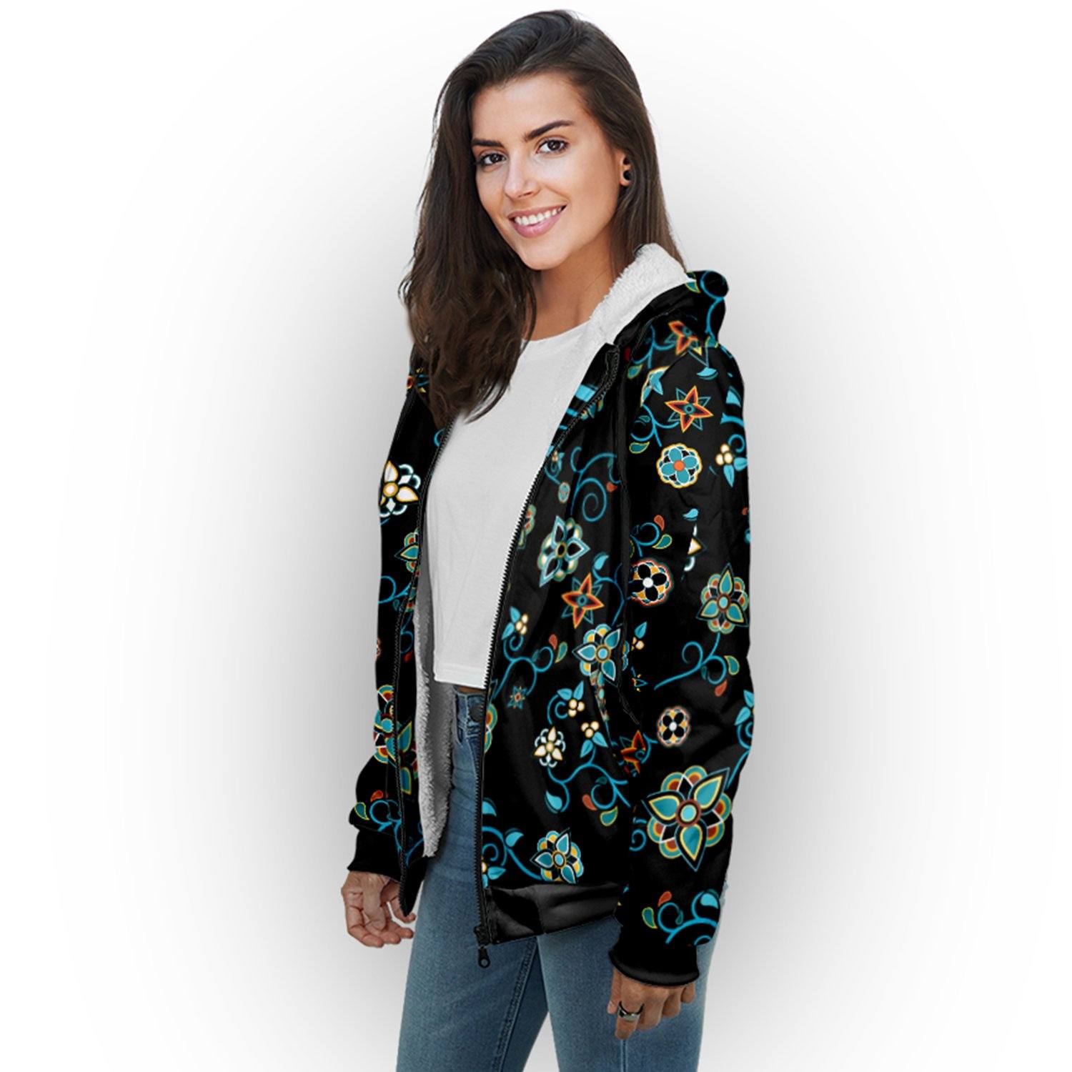 Ocean Bloom Sherpa Hoodie hoodie Herman