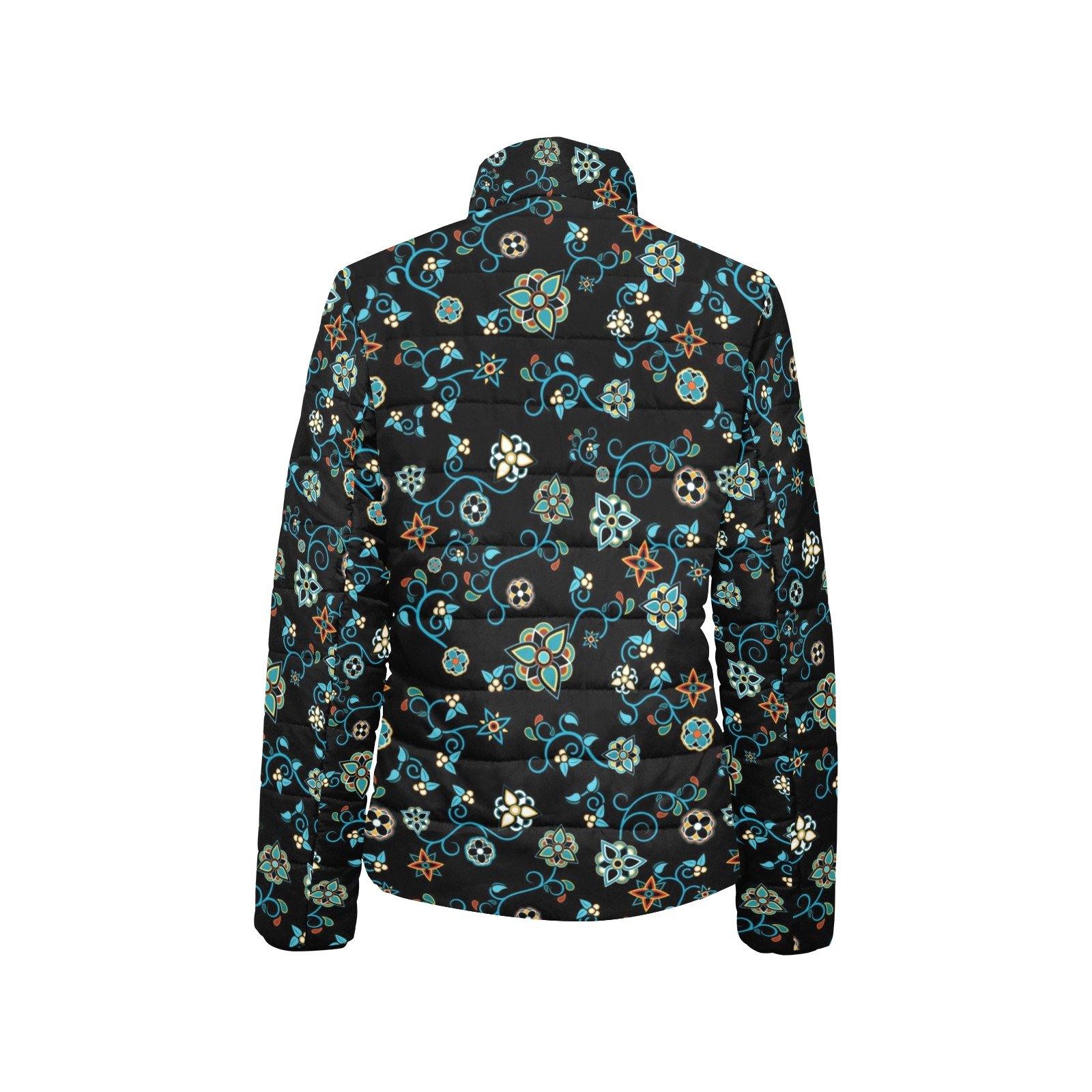 Ocean Bloom Women's Stand Collar Padded Jacket (Model H41) jacket e-joyer