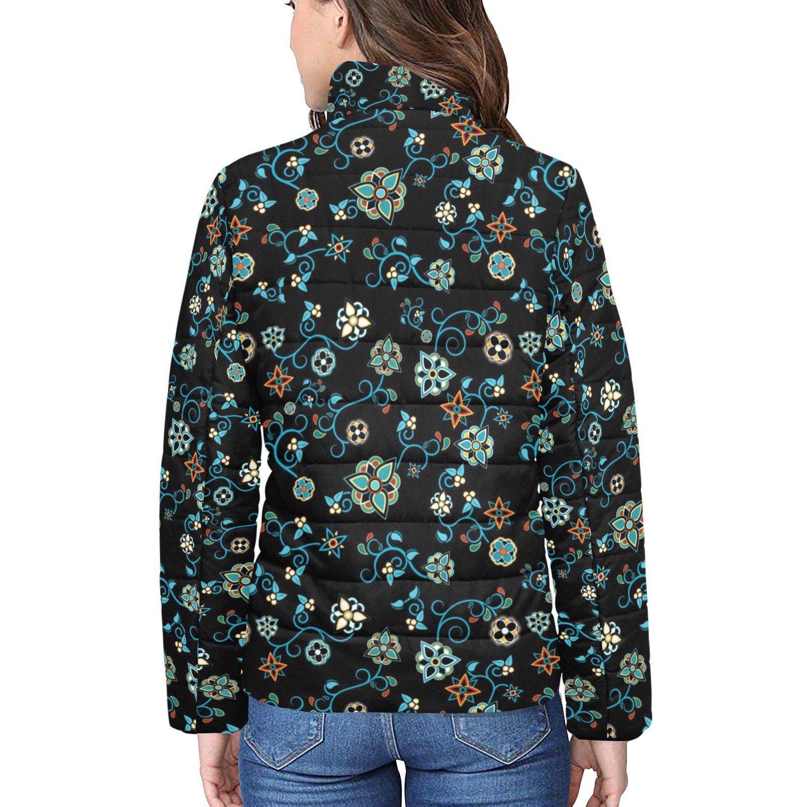 Ocean Bloom Women's Stand Collar Padded Jacket (Model H41) jacket e-joyer