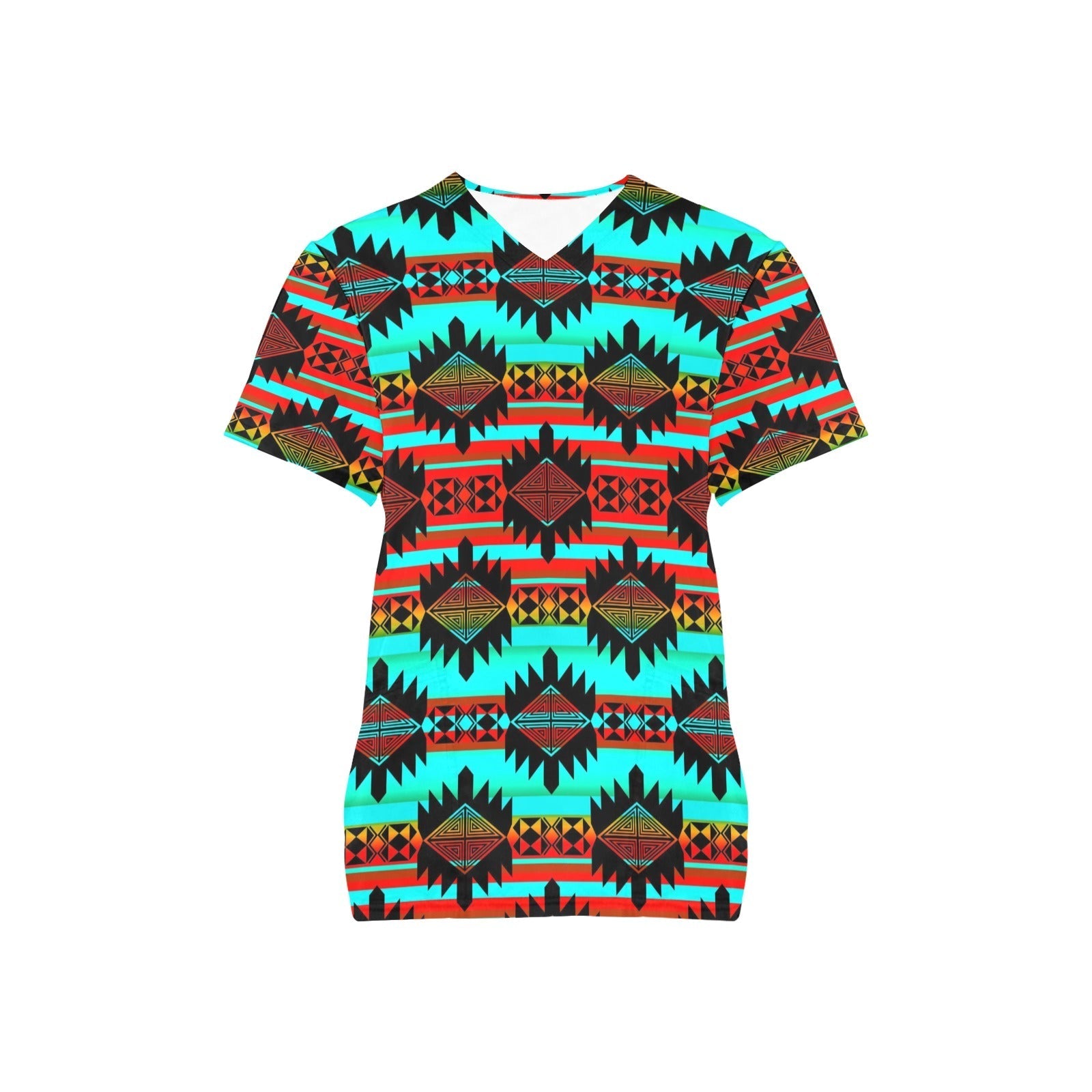 Okotoks Arrow All Over Print Scrub Top Scrub Top e-joyer