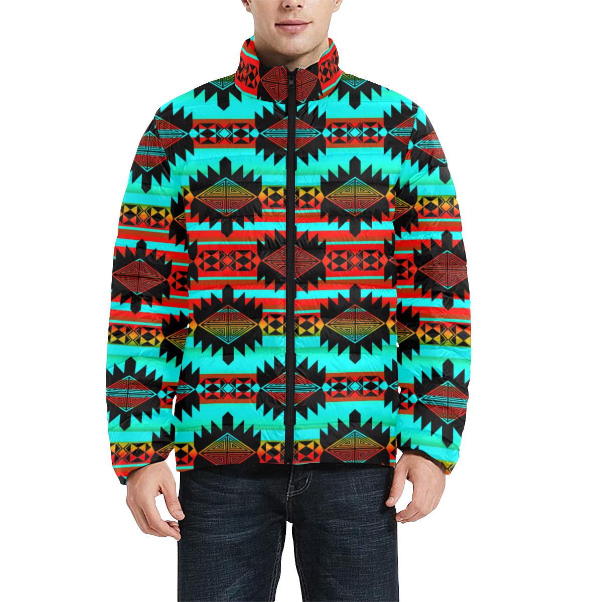 Okotoks Arrow Men's Stand Collar Padded Jacket (Model H41) Men's Stand Collar Padded Jacket (H41) e-joyer