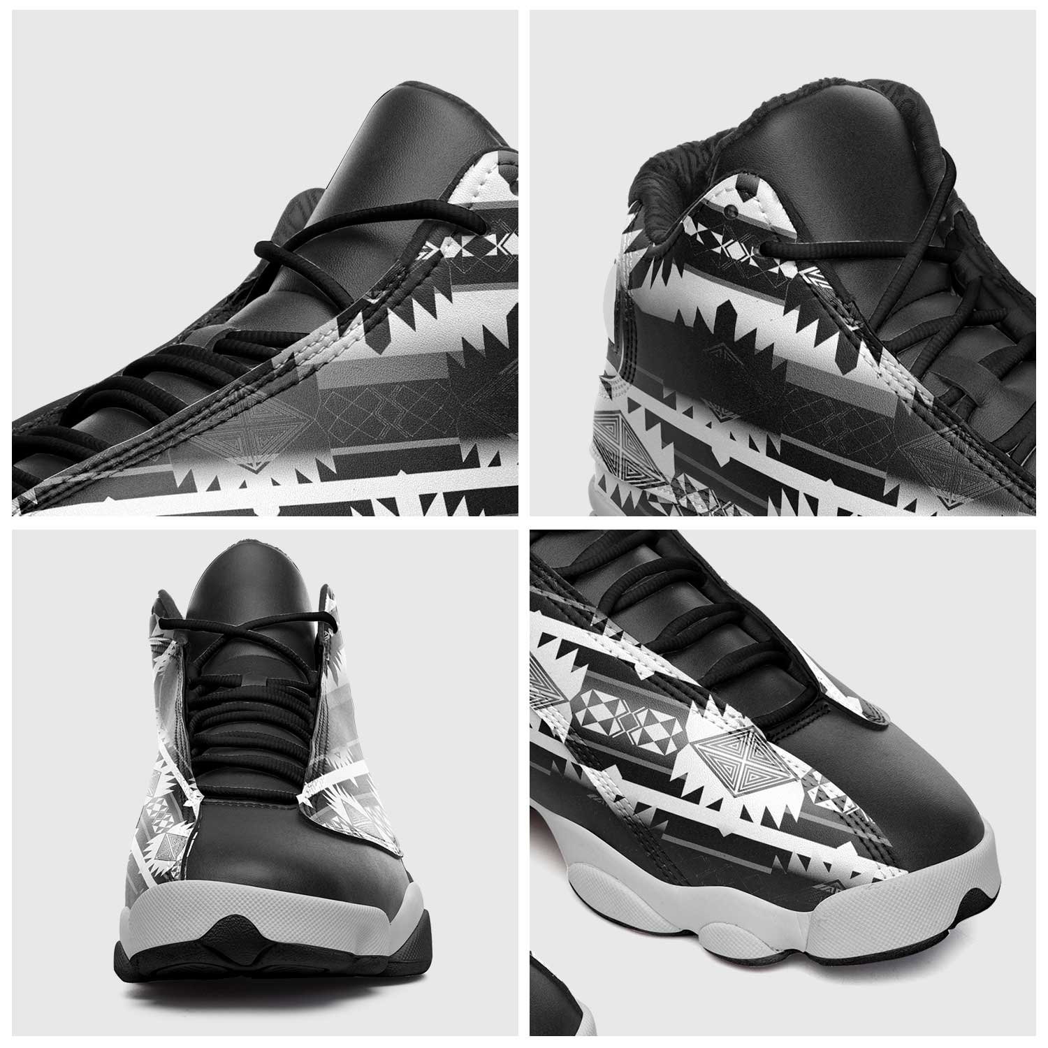 Okotoks Black and White Athletic Shoes Herman