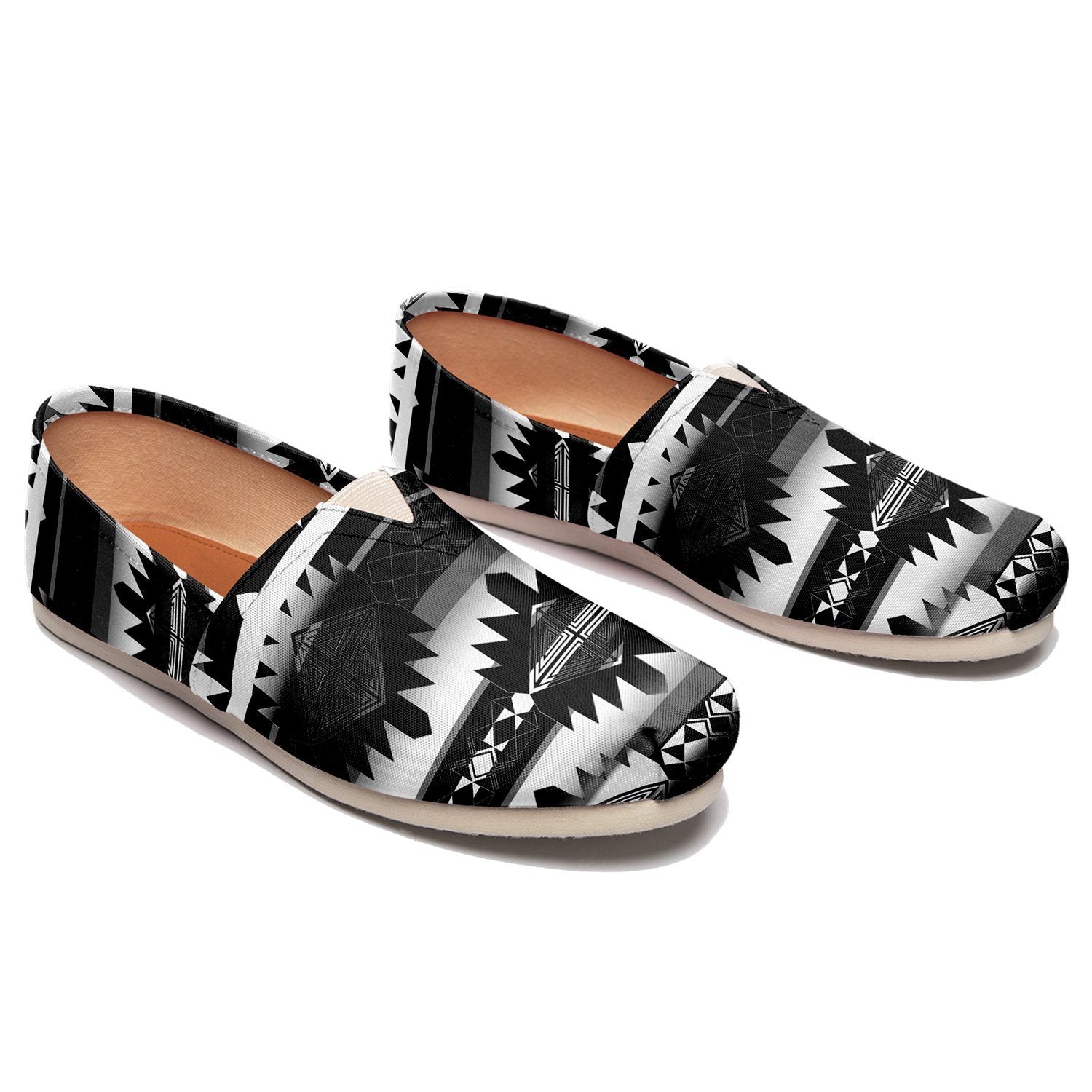 Okotoks Black and White Casual Unisex Slip On Shoe Herman