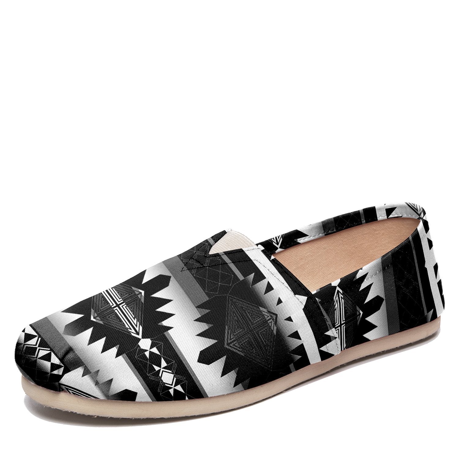 Okotoks Black and White Casual Unisex Slip On Shoe Herman