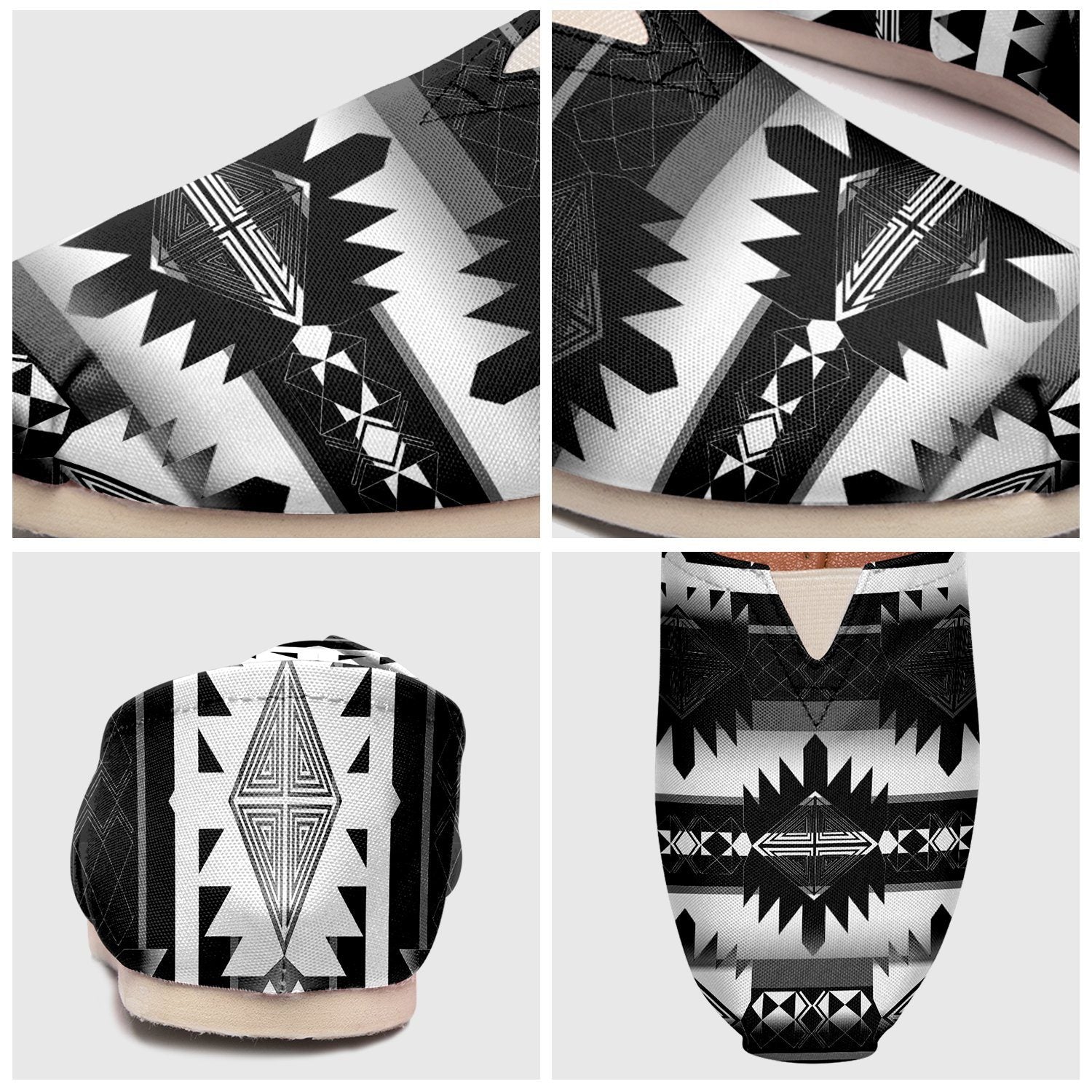 Okotoks Black and White Casual Unisex Slip On Shoe Herman