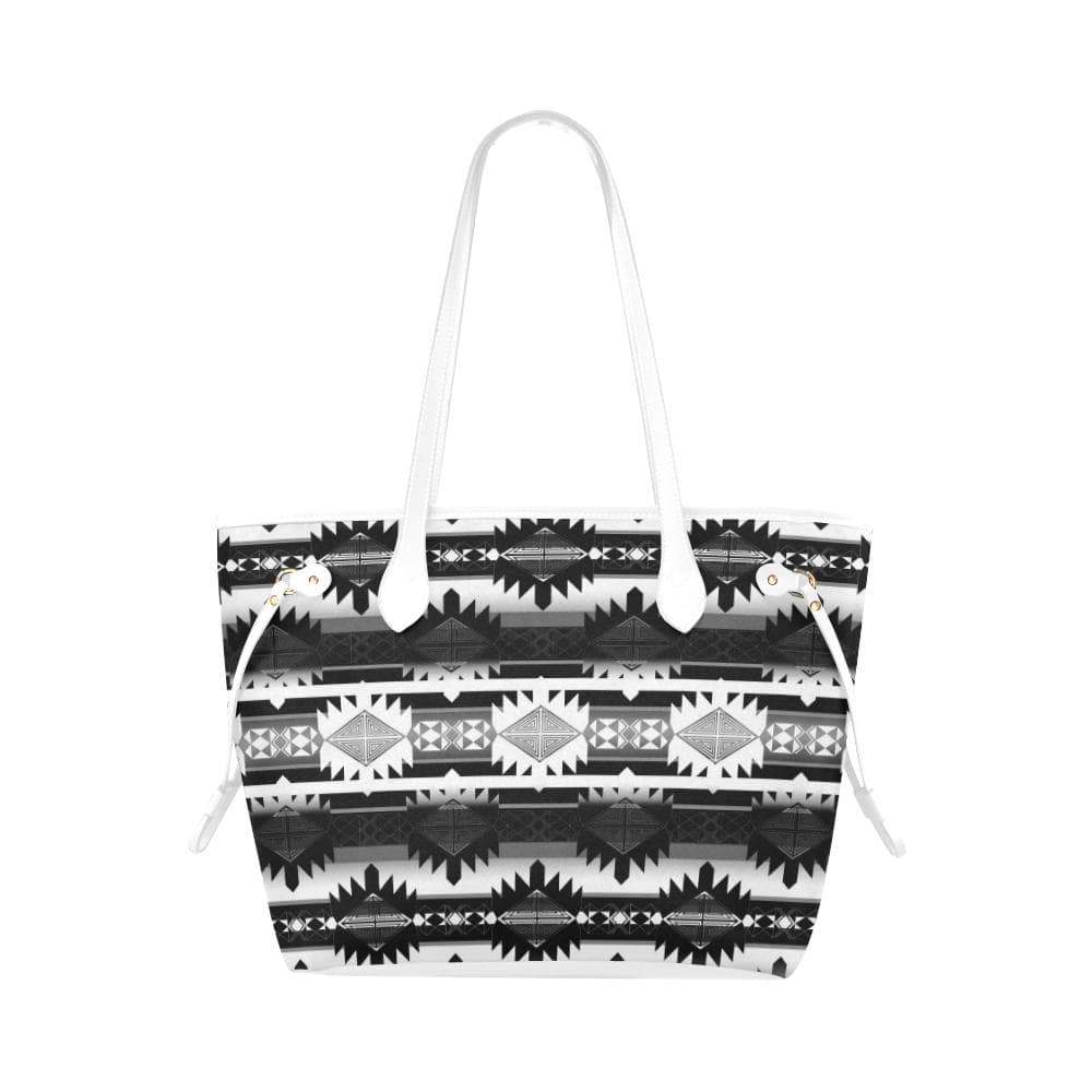 Okotoks Black and White Clover Canvas Tote Bag (Model 1661) Clover Canvas Tote Bag (1661) e-joyer