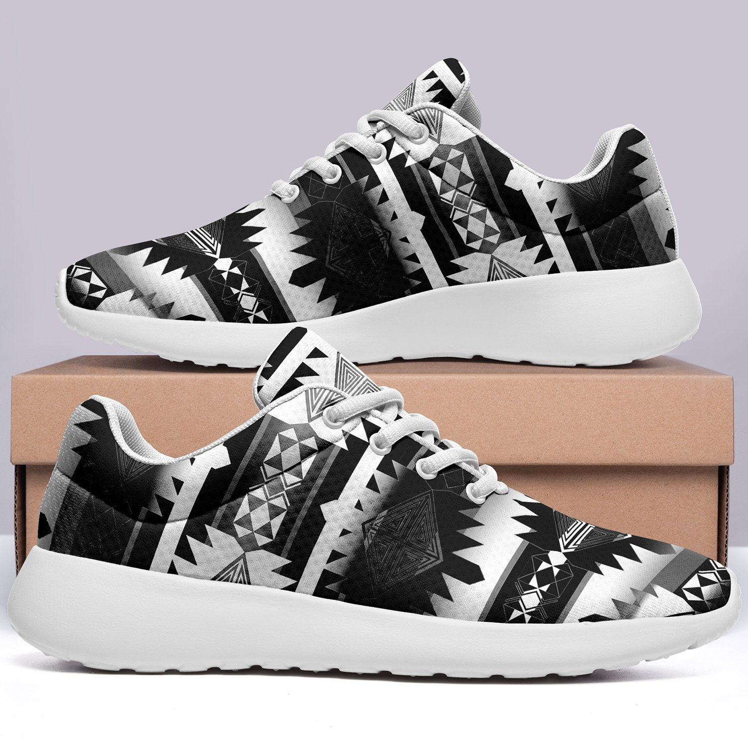 Okotoks Black and White Ikkaayi Sport Sneakers 49 Dzine