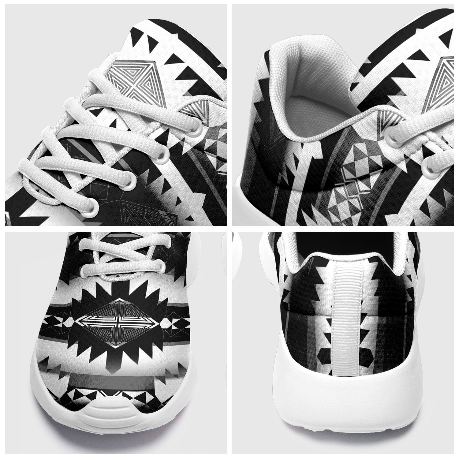 Okotoks Black and White Ikkaayi Sport Sneakers 49 Dzine