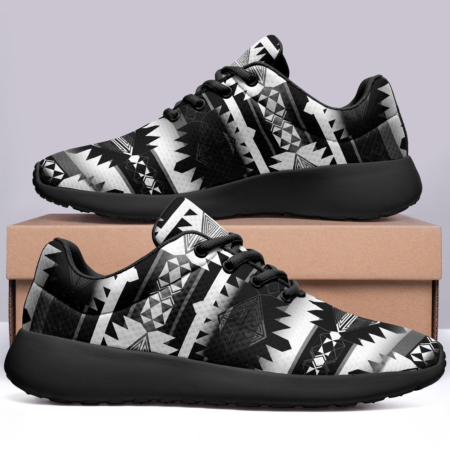 Okotoks Black and White Ikkaayi Sport Sneakers 49 Dzine