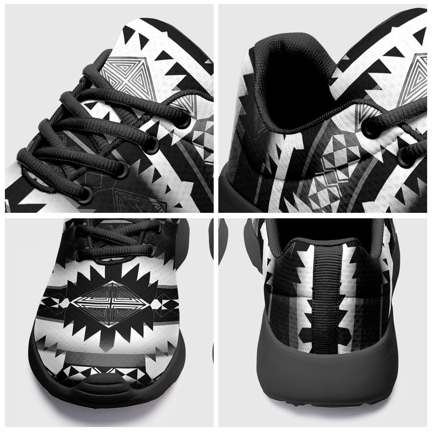 Okotoks Black and White Ikkaayi Sport Sneakers 49 Dzine