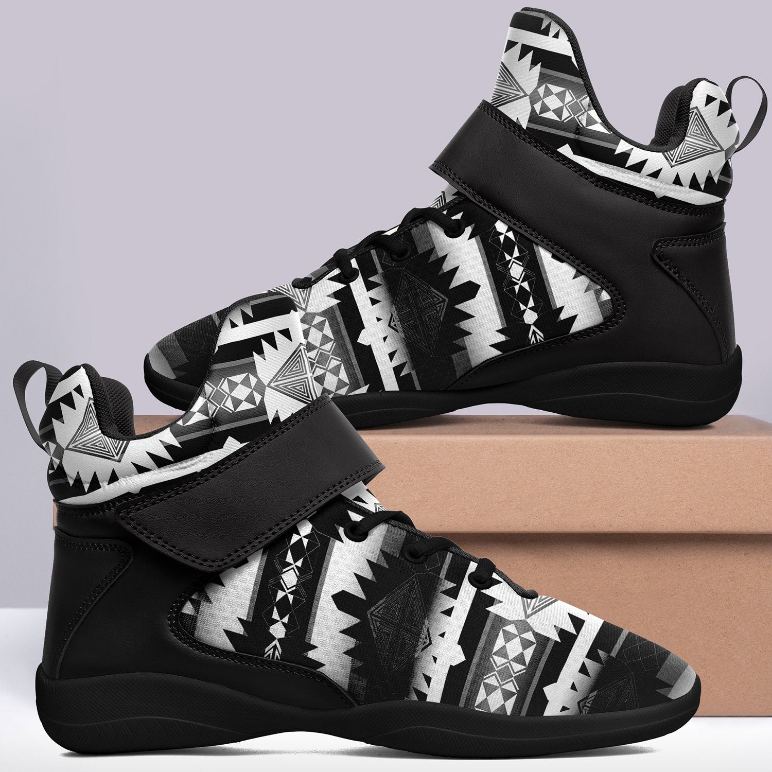 Okotoks Black and White Ipottaa Basketball / Sport High Top Shoes 49 Dzine