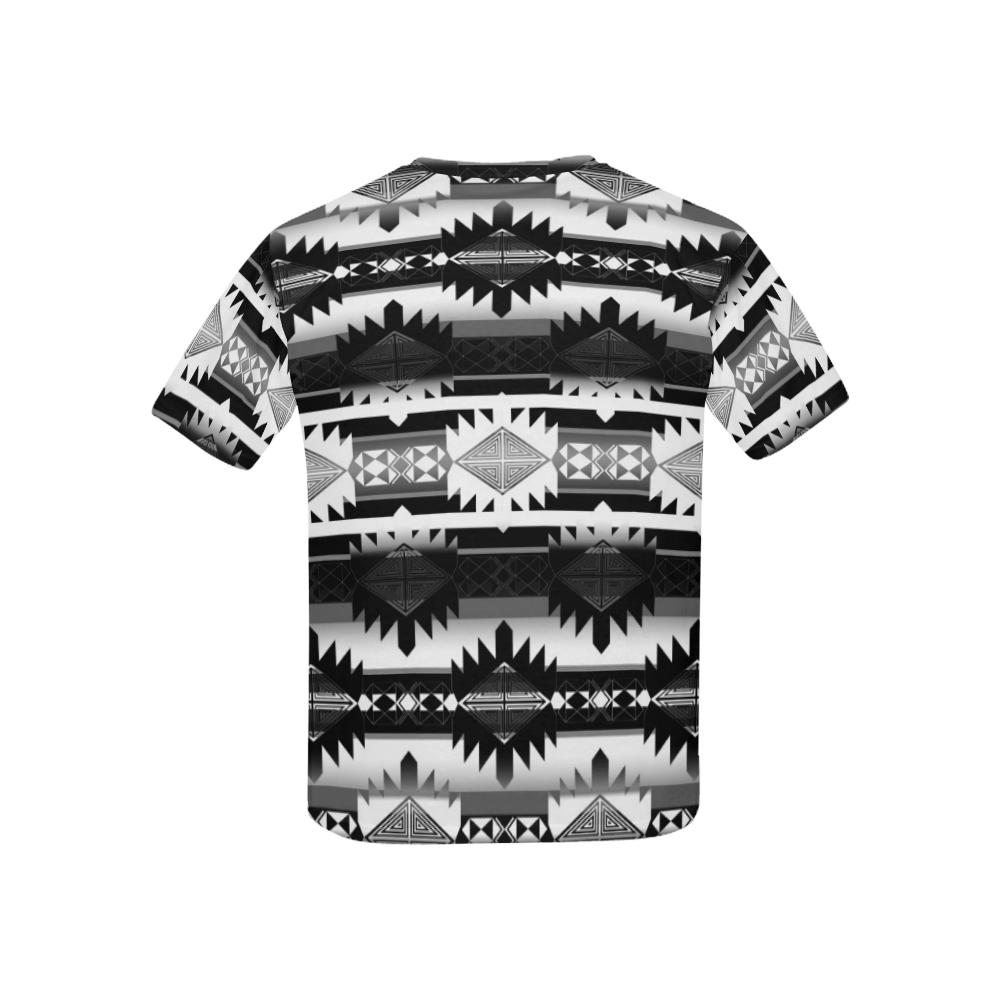 Okotoks Black and White Kids' All Over Print T-shirt (USA Size) (Model T40) All Over Print T-shirt for Kid (T40) e-joyer